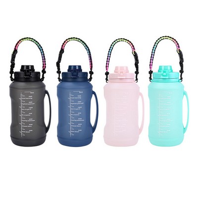 2L Large Capacity Folding Silicone Straw Water Bottle