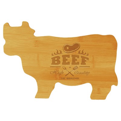 14 3/4" x 9 3/4" Bamboo Cow Shaped Cutting Board