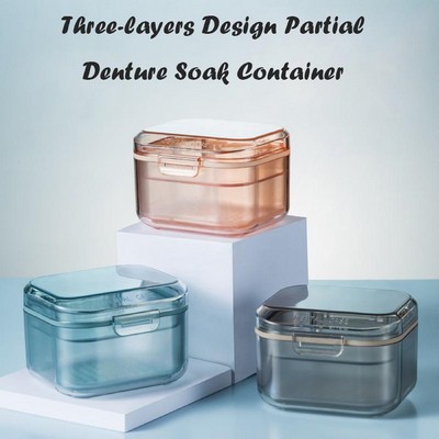 Three-layers Design Partial Denture Soak Container