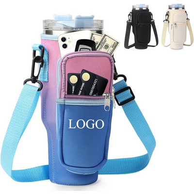 Water Bottle Carrier Bag with Phone Pocket