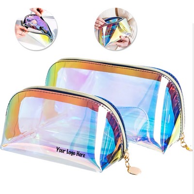 Clear Holographic Makeup Bags