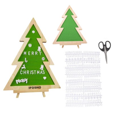 Christmas Tree Shaped Felt Memo Board w/ Plastic Letters for Home Office Classroom