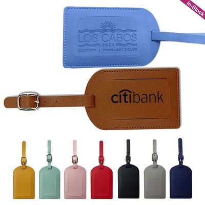 Debossed PU Leather Luggage Bag Tags