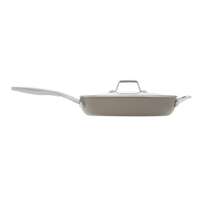 Calphalon® Premier™ Ceramic Nonstick 12" Frying Pan with Lid, Mushroom Grey