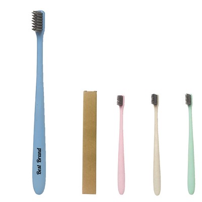 Portable Minimalist Wheat Toothbrush With Case