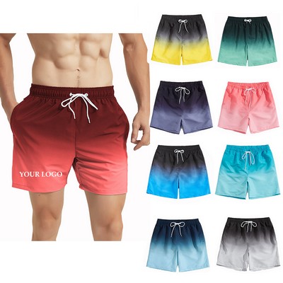 Quick Dry Men's Gradient Swim Trunks