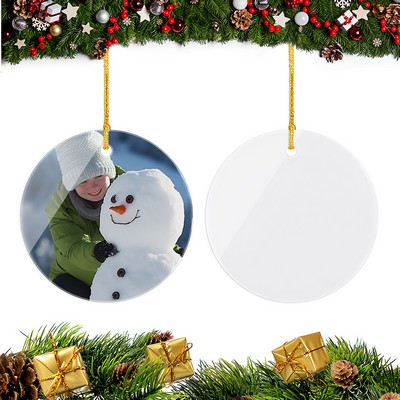 Round Shape Ceramic Christmas Ornament