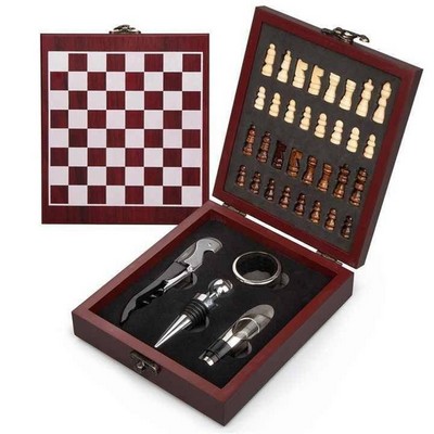 Wine Accessories and Chess Game Set Combo