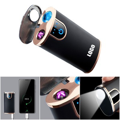 3 In 1 Dual E-Arc Power Bank Flashlight