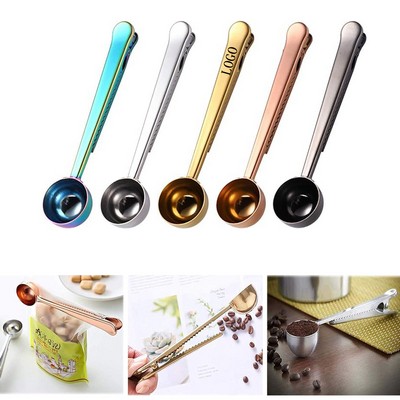 2-in-1 Stainless Steel Coffee Spoon Clip