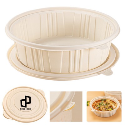 Round Disposable Degradable Takeaway Lunch Box