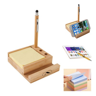 Bamboo Desk Organizer w/Phone Holder