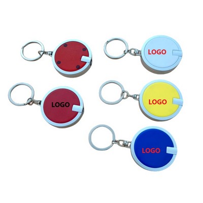 Round Shape LED Flashlight Keychain