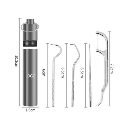 Portable Stainless Steel Toothpick Tool Set With Storage Box