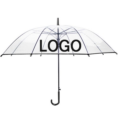 Clear Transparent Umbrella with Comfortable Grip Handle