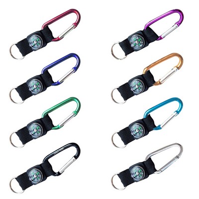 Versatile Carabiner Strap Key Chain with Integrated Compass