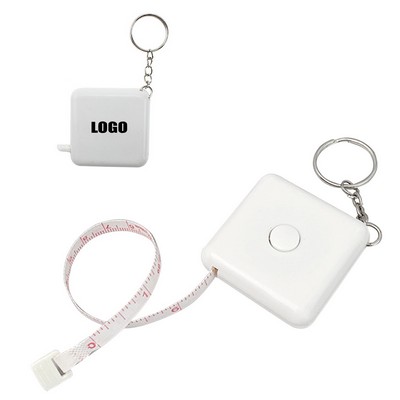 Versatile Square Shaped Tape Ruler Keychain