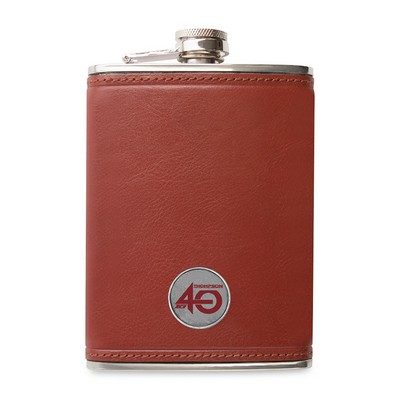 Ahead Leather Flask - Brown