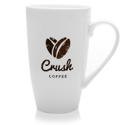 White Porcelain Tall Latte Personalized Mugs-13 oz