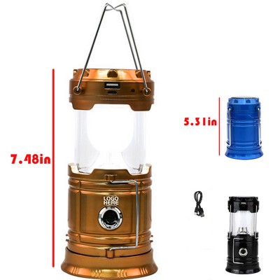 Multi-Function Telescopic LED Rechargeable Solar Emergency Lantern Super Bright Camping Light