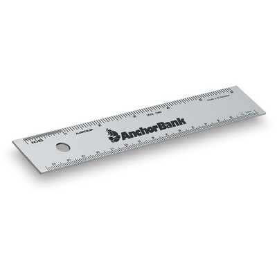 6" Straight Edge Aluminum Ruler with Center-Finding Back