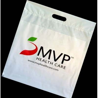 2.5 Mil Fold Over Die Cut Handle Bag (12"x15")