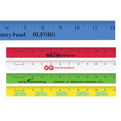 12" Enamel Wood Ruler (Spot Color)