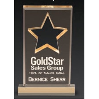 Star Cutout Acrylic Award w/Base (4½"x6¾")