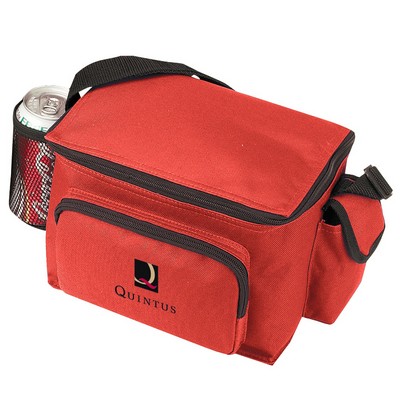 6-Pack Poly Cooler with Bottle Holder & Cell Phone Pouch