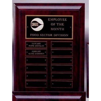 Deep-Beveled Hand Rubbed Cherry Finish Plaque w/ 12 Plates (9"x12")