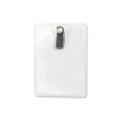 Heavy Duty Clip On Badge Holder (Vertical)