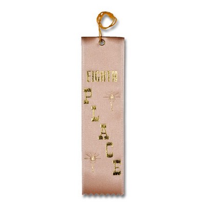 2"x8" 8th Place Stock Carded Award Ribbon