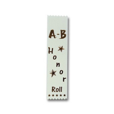 2"x8" A-B Honor Roll Stock Lapel Award Ribbon