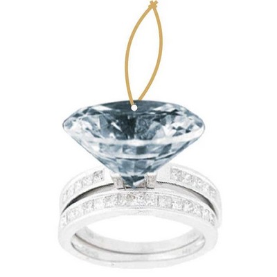 Diamond Ring Executive Ornament w/ Mirrored Back (6 Square Inch)