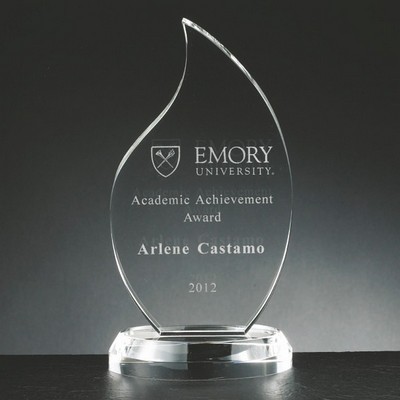 7½" Flame Shaped Crystal Award