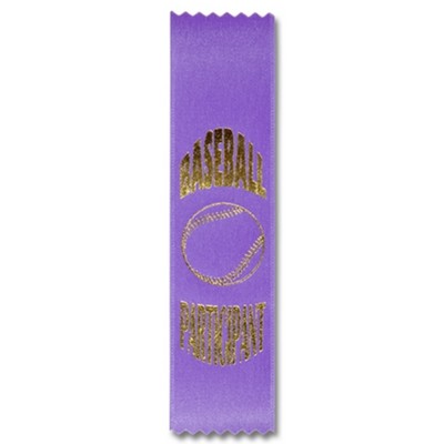 2"x8" Participant Stock Baseball Lapel Event Ribbon