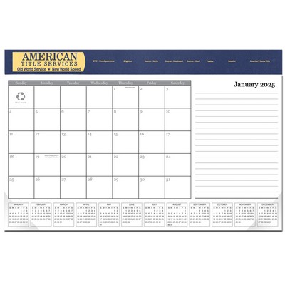 Leatherette Computer Station Desk Pad Calendar