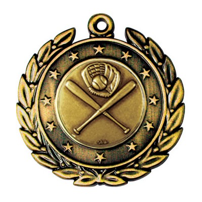 Stock Star Wreath 2" Medal- Baseball General