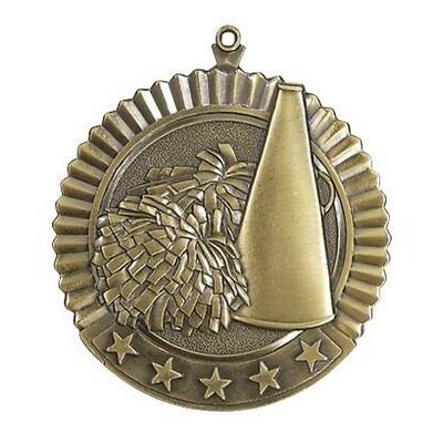 Medal, "Cheerleading" Star - 2 3/4" Dia