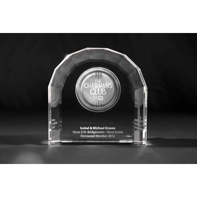 Crystal Window Arch Award (3 1/8 x 3 1/8 x 1 5/8")