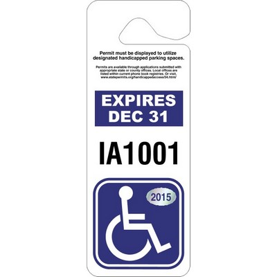 .035" Giant Recycled White Polyethylene Hang Tag Parking Permit