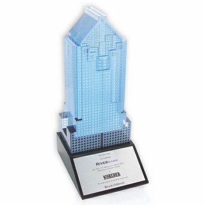 High Rise Building on Black Base Embedment/Award/Paperweight