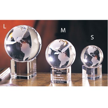 Spinning Globe Optic Crystal (Small)