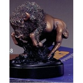 Running Buffalo 2 Tone Trophy w/Oblong Base (3.5" High)