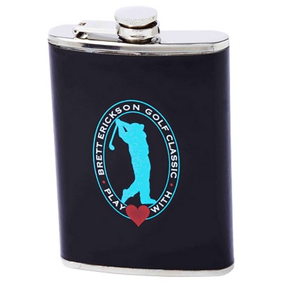 8oz Stainless Steel Flask with Black Wrap