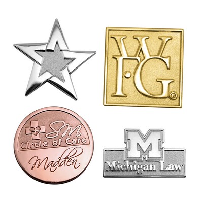 Die Struck Sandblast & Polished Lapel Pin (3/4")