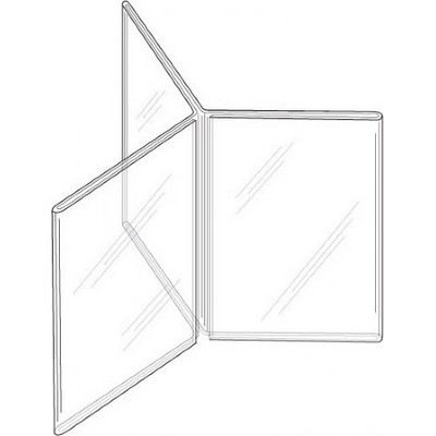 4"w x 6"h Clear Styrene Three-Panel, Six-Sided Table Tent/Sign Holder