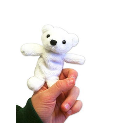 Custom Plush White Bear Finger Puppet