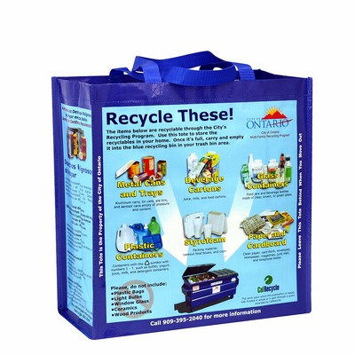 Custom 150g Laminated Woven Recycling Bag 15"x15.5"x7"