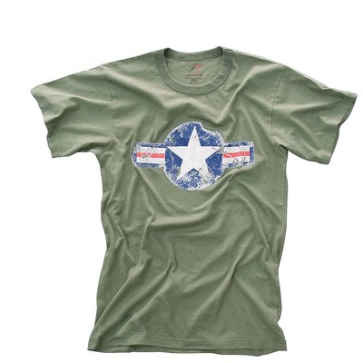 Vintage Olive Drab Army Air Corp Military T-Shirt (2XL)